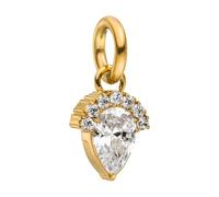 Purelei® Eternal Flame Charm - Colgante con forma de lágrima de circonio medio rodeado con piedras brillantes - Acero inoxidable chapado en oro - 7 x 10 mm - oro/plata/oro rosa, 7 mm x 10 mm, Acero