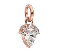 Purelei® Eternal Flame Charm - Colgante con forma de lágrima de circonio medio rodeado con piedras brillantes - Acero inoxidable chapado en oro - 7 x 10 mm - oro/plata/oro rosa, 7 mm x 10 mm, Acero