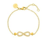 Purelei® Eternal Love - Pulsera de mujer de acero inoxidable duradero, resistente al agua, con colgante de infinito y corazón, 16-19 cm de longitud ajustable, 16 cm, Acero inoxidable