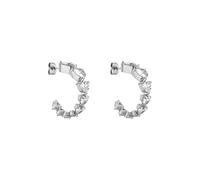 Purelei® Evermore - Pendientes de aro elegantes con circonitas en forma de corazón, acero inoxidable chapado en oro de 18 quilates, plata, oro rosa, Normal, Acero inoxidable, Abulón