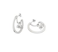 Purelei Fascination Ohrringe Damen Lotus Anhänger, elegante Edelstahl Creolen, filigrane Hängeohrringe, moderne Ohrschmuck dezente Statement Ohrringe, Geschenk für Frauen, Normal, Acero inoxidable