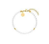 Purelei - Pulsera de perlas resistente al agua para mujer, pulsera de acero inoxidable con perlas, regalo para mujer, longitud ajustable de 16 a 19 cm, 19 centimètres, Acero inoxidable