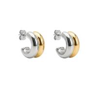 Purelei Flow - Pendientes de aro de acero inoxidable con forma fluida, impermeables y modernos, disponibles en oro, plata, oro rosa o bicolor, normale, Acero inoxidable, abulón