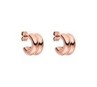 Purelei Flow - Pendientes de aro de acero inoxidable con forma fluida, resistentes al agua y modernos, disponibles en oro, plata, oro rosa o bicolor, Normal, Acero inoxidable, Abalone