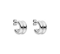 Purelei Flow - Pendientes de aro de acero inoxidable con forma fluida, resistentes al agua y modernos, disponibles en oro, plata, oro rosa o bicolor, Normal, Acero inoxidable, Abalone