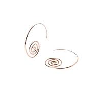 Purelei Flow - Pendientes de aro en espiral para mujer, acero inoxidable chapado en oro de 14 quilates, color rosa/plata, símbolo de equilibrio y movimiento, ligeros y expresivos, 60 mm de diámetro
