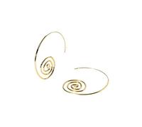 Purelei Flow - Pendientes de aro en espiral para mujer, acero inoxidable chapado en oro de 14 quilates, color rosa/plata, símbolo de equilibrio y movimiento, ligeros y expresivos, 60 mm de diámetro