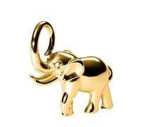 Purelei Flowing Strength Charm - Colgante de elefante con circonita, amuleto de la suerte para collares, acero inoxidable chapado en oro de 14 K/18 K, resistente al agua, 23 x 20 mm, Acero inoxidable
