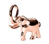 Purelei Flowing Strength Charm - Colgante de elefante con circonita, amuleto de la suerte para collares, acero inoxidable chapado en oro de 14 K/18 K, resistente al agua, 23 x 20 mm, Acero inoxidable