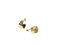 Purelei Fused - Pendientes de aro 3 en 1 de acero inoxidable chapado en oro de 14 K/18 K - 20,5 mm - Elegantes pendientes para mujer - Resistente al agua, Normal, Acero inoxidable, Abulón