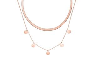 Purelei Ilalo & Kalea - Juego de 2 joyas con gargantilla de serpiente y cadena de monedas - Acero inoxidable resistente al agua - Longitud ajustable 35 - 45 cm - Oro/Plata/Oro Rosa, 45 cm, Acero