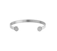 Purelei® Infinity - Brazalete ajustable para mujer (60-64) con elegante patrón de acero inoxidable resistente al agua, brazalete abierto en oro/plata, joya elegante y atemporal para mujer, Eine Grösse