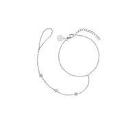 Purelei Infinity - Cadena de mano con diseño de filigrana con tres circonitas brillantes, resistente al agua y ajustable, acero inoxidable chapado en oro de 14 quilates, chapado en oro rosa de 18