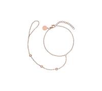 Purelei Infinity - Cadena de mano con diseño de filigrana con tres circonitas brillantes, resistente al agua y ajustable, acero inoxidable chapado en oro de 14 quilates, chapado en oro rosa de 18