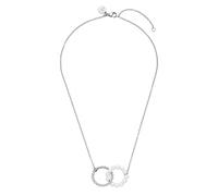 Purelei Infinity Pearl Cadena - Impermeable y ajustable | Cadena de acero inoxidable con anillos entrelazados y perlas | chapado en oro de 14 K/18 K | símbolo de unión y eternidad, Eine Grösse, Acero