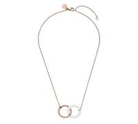Purelei Infinity Pearl Cadena - Impermeable y ajustable | Cadena de acero inoxidable con anillos entrelazados y perlas | chapado en oro de 14 K/18 K | símbolo de unión y eternidad, Eine Grösse, Acero