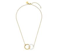 Purelei Infinity Pearl Cadena - Impermeable y ajustable | Cadena de acero inoxidable con anillos entrelazados y perlas | chapado en oro de 14 K/18 K | símbolo de unión y eternidad, Eine Grösse, Acero