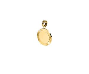 Purelei Inner Circle Charm - Colgante con grabado personalizable con aspecto de rayos solares - Acero inoxidable, chapado en oro 14K/18K - Ø 21,9 mm - Joyería con significado - Resistente al agua, 20