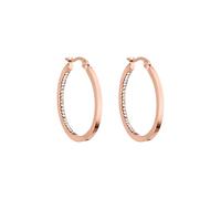Purelei® Inner Shine - Pendientes de aro de acero inoxidable chapado en oro de 18 quilates, oro rosa o plata, 30 mm de diámetro, 2 mm de ancho, Normal, Acero inoxidable, Abulón