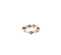 Purelei® Island Dawn - Anillo flexible para mujer, con piedras preciosas auténticas y perlas de metal, chapado en oro de 18 quilates, plata o oro rosa, joyería bohemia, tallas S/M y M/L, S/M, Acero