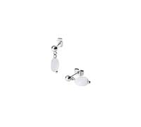 Purelei® Island Dawn - Pendientes de tuerca con ágata azul, acero inoxidable chapado en oro de 18 quilates, estilo minimalista, 16 mm, piedra natural delicada para mayor claridad y ligereza, Normal