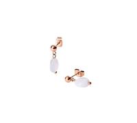 Purelei® Island Dawn - Pendientes de tuerca con ágata azul, acero inoxidable chapado en oro de 18 quilates, estilo minimalista, 16 mm, piedra natural delicada para mayor claridad y ligereza, Normal