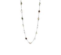 Purelei® Island Dream - Collar con ópalo verde, amazonita, ágata musgo y ágata, acero inoxidable chapado en oro de 18 quilates, collar para mujer, 40 - 45 cm, piedra natural con colores tropicales