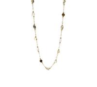 Purelei® Island Dream - Collar con ópalo verde, amazonita, ágata musgo y ágata, acero inoxidable chapado en oro de 18 quilates, collar para mujer, 40 - 45 cm, piedra natural con colores tropicales