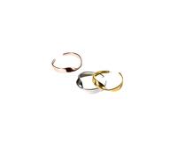 Purelei® Juego de anillos Twist - Anillos ajustables en elegante diseño tricolor inspirado en la banda Möbius, de acero inoxidable chapado en oro de 18 quilates, oro, plata y oro rosa, S-M, Acero