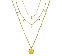 Purelei Kaipo - Juego de cadenas para mujer, de acero inoxidable duradero, resistentes al agua, con colgante, longitud ajustable, collares para tu look individual, 6 cm (min) - 45 cm (max), Acero