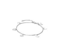 Purelei® Kalea Tobillera para mujer, acero inoxidable chapado en oro de 18 quilates, con 5 colgantes de símbolo, ajustable de 21 a 25 cm, resistente al agua, Eine Grösse, Acero inoxidable, Ágata