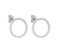 PURELEI® Karma - Pendientes de mujer de acero inoxidable duradero - Pendientes impermeables - 1,5 cm de diámetro - Bisutería para tu look individual, Plata de ley