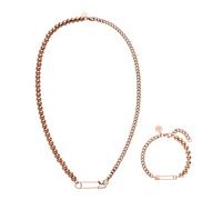 Purelei® Kipi - Juego de joyas unisex (oro, plata, oro rosa) de acero inoxidable duradero, resistente al agua, collar y pulsera con alfiler para hombre y mujer, Acero inoxidable, No es una piedra