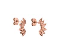 Purelei Leaf - Pendientes resistentes al agua | Pendientes con diseño de hojas de acero inoxidable | chapado en oro de 14 K y plata y oro rosa de 18 K | Pendientes naturales elegantes, Normal, Acero