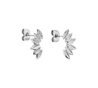 Purelei Leaf - Pendientes resistentes al agua | Pendientes con diseño de hojas de acero inoxidable | chapado en oro de 14 K y plata y oro rosa de 18 K | Pendientes naturales elegantes, Normal, Acero