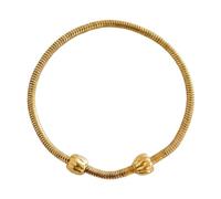 Purelei LEI - Pulsera con cadena de serpiente | Acero inoxidable chapado en oro, incluye dije de tope, varios tamaños XS/S: 17,5 cm, S/M: 19,5 cm, M/L: 20,5 cm