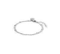 Purelei Liilii - Pulsera de doble fila para mujer, de acero inoxidable, chapado en oro o plata, pulsera ajustable de 16 a 19 cm, joya minimalista para uso diario y capas, Eine Grösse, Acero inoxidable