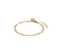 Purelei Liilii - Pulsera de doble fila para mujer, de acero inoxidable, chapado en oro o plata, pulsera ajustable de 16 a 19 cm, joya minimalista para uso diario y capas, Eine Grösse, Acero inoxidable