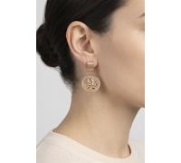 Purelei® Juego de collar y pendientes con colgante de moneda de acero inoxidable chapado en oro de 18 quilates, inspirados en la reina Kapian olani, 40/45 cm, Acero inoxidable, Ágata