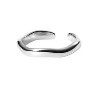 Purelei Nakuna - Anillo para mujer (oro, plata, rosa), chapado en oro de 18 quilates, resistente al agua, diseño curvado, tamaño ajustable, regalo para mujer, S/M, Metal precioso