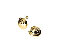 Purelei® Nautical Big - Pendientes de acero inoxidable en forma de espiral de concha en oro, plata u oro rosa - Joyería marítima para mujer - 25 mm, 15 g, Normal, Acero inoxidable, Abulón