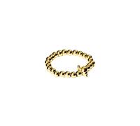 Purelei® Oceanside - Anillo elástico con detalles de concha y perlas de acero inoxidable - tamaños S/M & M/L - Acero inoxidable en oro, plata u oro rosa - Ajustable - Fidget - Anxiety, S-M, Acero