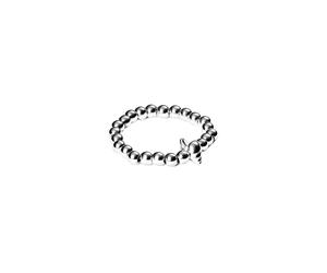 Purelei® Oceanside - Anillo elástico con detalles de concha y perlas de acero inoxidable - tamaños S/M & M/L - Acero inoxidable en oro, plata u oro rosa - Ajustable - Fidget - Anxiety, M-L, Acero
