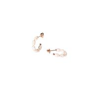Purelei Organic Pearl - Pendientes de aro de acero inoxidable con perlas de agua dulce auténticas, chapados en oro de 14 K/18 K, 23 mm, elegantes joyas de perlas para mujer, Normal, Acero inoxidable
