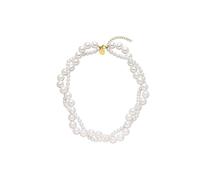 Purelei® Pearl Elegance - Collar de perlas de concha de acero inoxidable en oro, plata u oro rosa, 40-45 cm, diseño de doble capa, Länge: 35-45 cm, Acero inoxidable, Abulón