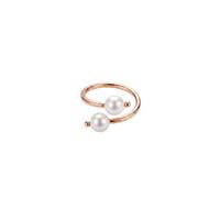 Purelei Pearl Muse - Anillo de perlas de agua dulce, acero inoxidable chapado en oro, tamaño ajustable, S/M y M/L, brillo natural, Eine Grösse, Acero inoxidable, Ágata