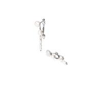 Purelei Pearl Symphony - Pendientes 3 en 1 con perlas barrocas de acero inoxidable chapado en oro de 18 quilates - Opciones de uso: conector, lazo y detalle de cadena, 4,9 g (par), Normal, Acero