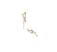 Purelei Pearl Symphony - Pendientes 3 en 1 con perlas barrocas de acero inoxidable chapado en oro de 18 quilates - Opciones de uso: conector, lazo y detalle de cadena, 4,9 g (par), Normal, Acero