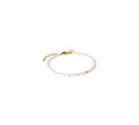 Purelei Pearlfection - Pulsera de perlas de agua dulce auténticas - Acero inoxidable chapado en oro de 14 K / 18 K - 16 - 19 cm - Elegante joya de perlas - Ajustable, Eine Grösse, Acero inoxidable