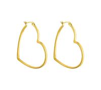 PURELEI® Pendientes Big Love (oro, plata, oro rosa), resistentes al agua para mujer, pendientes de aro en forma de corazón, pendientes de aro de acero inoxidable, regalo para mujeres, Acero